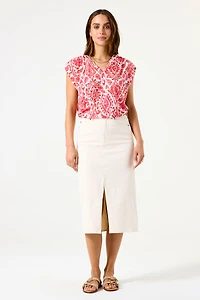 Top ''burnout'' fabric, pleated at the shoulders - Garcia