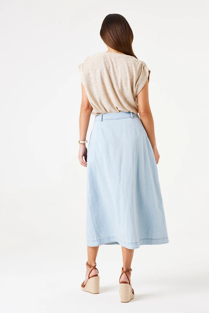 Haut en tricot avec lurex, plissé aux épaules - Garcia