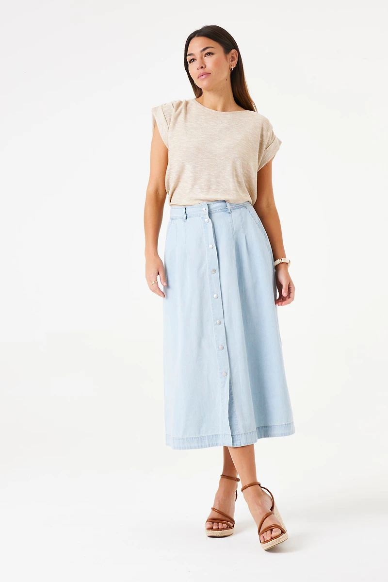 Haut en tricot avec lurex, plissé aux épaules - Garcia
