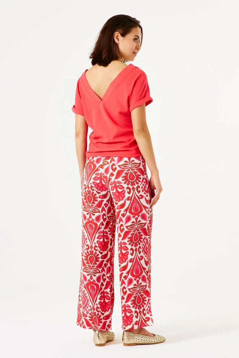 Pantalon palazzo texturé