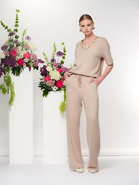 Pantalon droit avec surpiqûre - Elena Wang