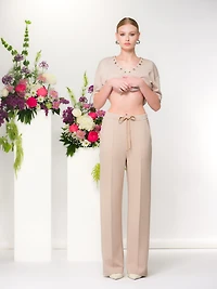 Pantalon droit avec surpiqûre - Elena Wang