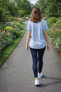 Casual T-shirt with rolled-up batwing sleeves