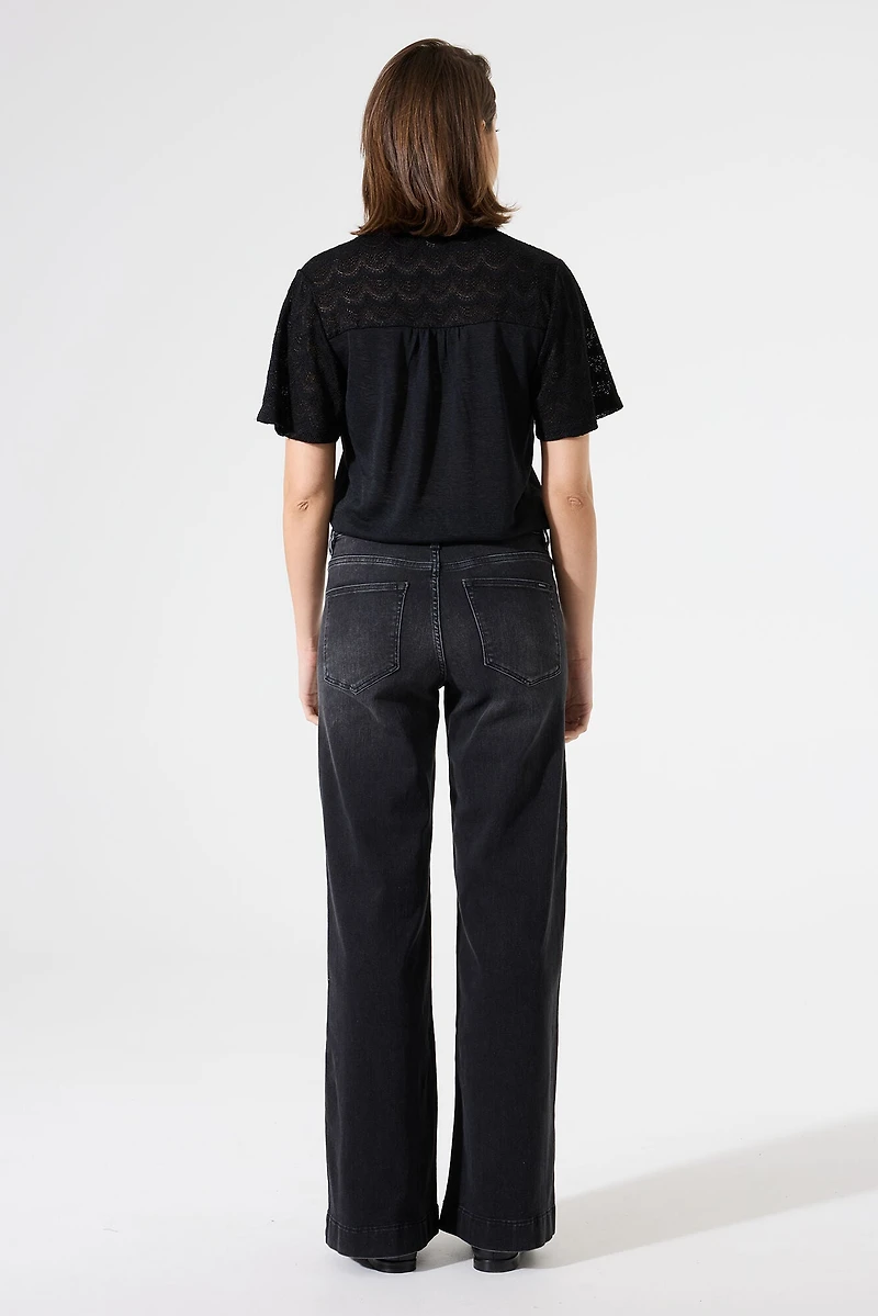 Top with lace inserts - Garcia