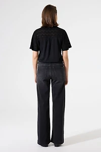 Top with lace inserts - Garcia