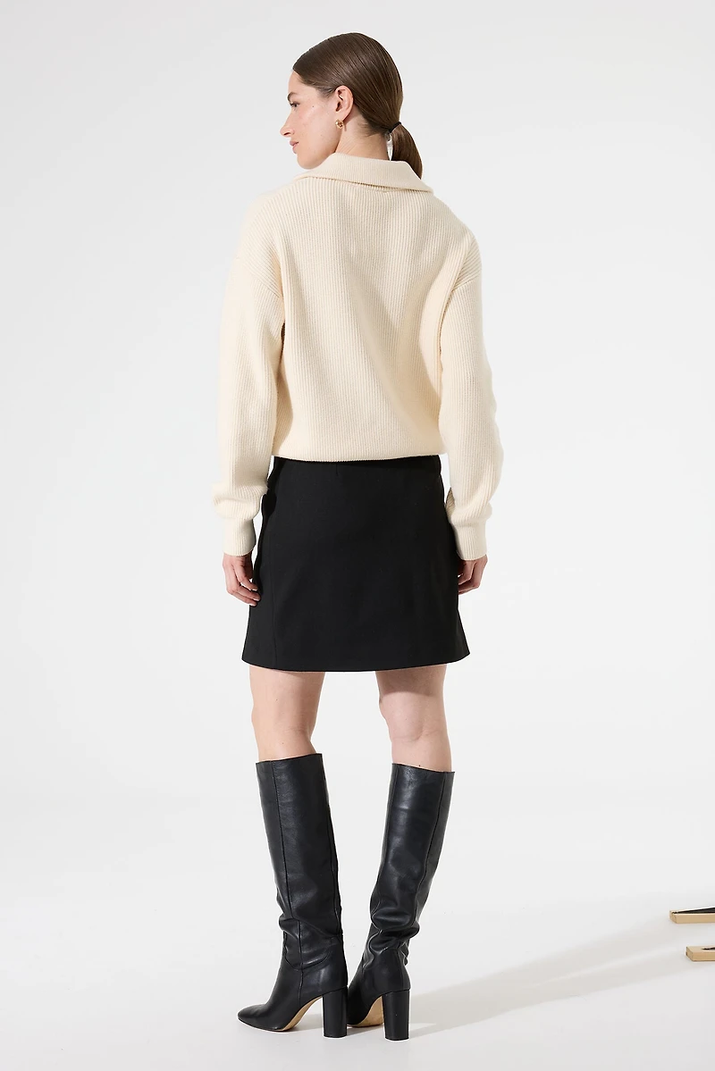Short lined skirt with front slit - Garcia