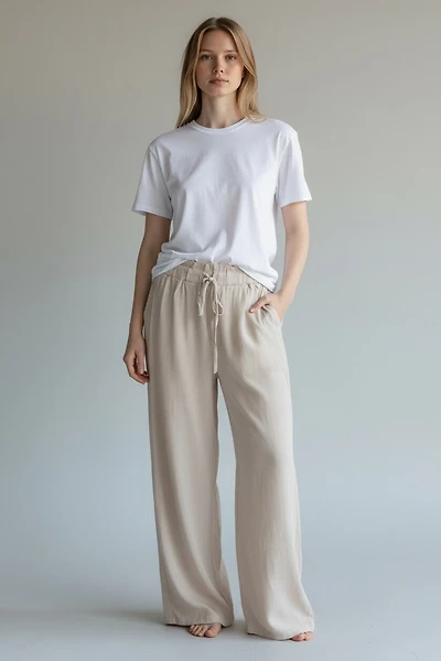 Textured palazzo pants