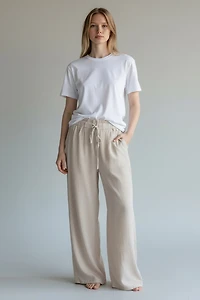 Textured palazzo pants