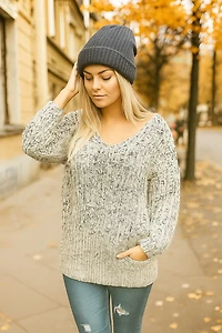 Haut en tricot tricot col v fils multi