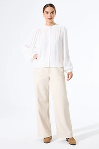 Loose-fitting button-down blouse with puff sleeves - Garcia