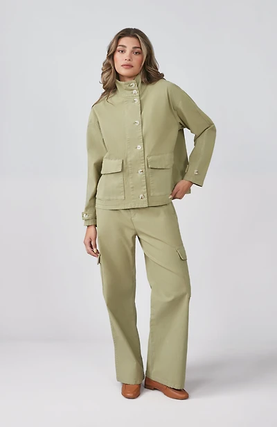 Veste utilitaire boutonnée à poches plaquées