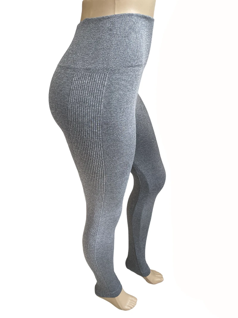 Mottled legging pants with side stripe effect