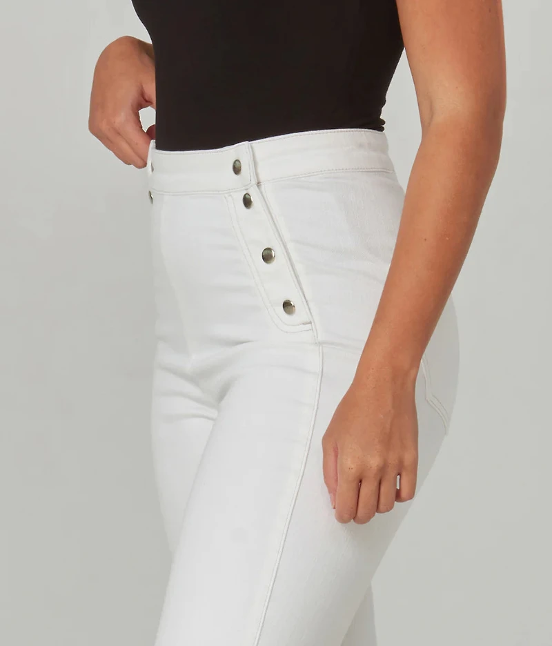 Pantalon jean évasé boutons latéraux - Lola Jeans