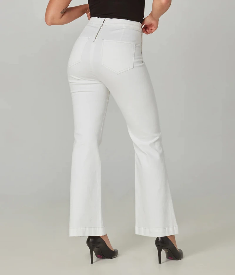 Pantalon jean évasé boutons latéraux - Lola Jeans