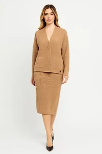 Knitted cardigan and skirt set