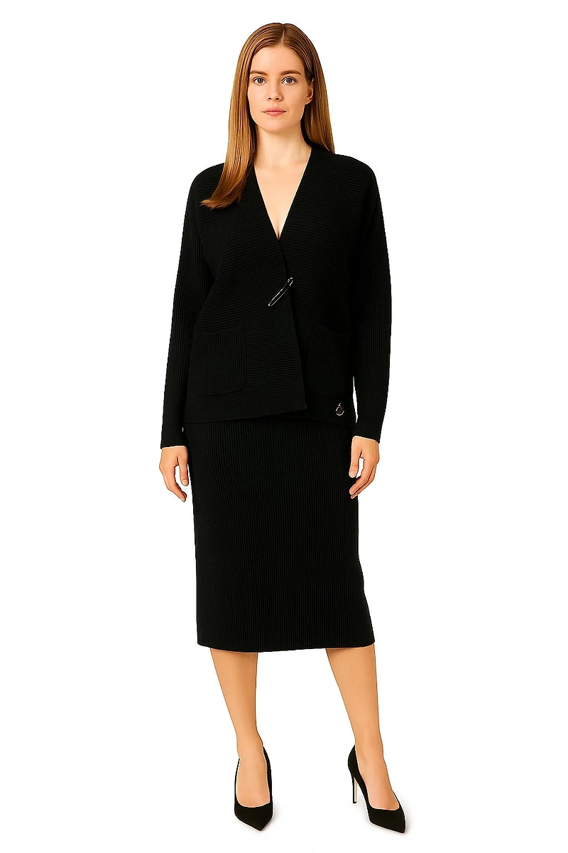 Knitted cardigan and skirt set