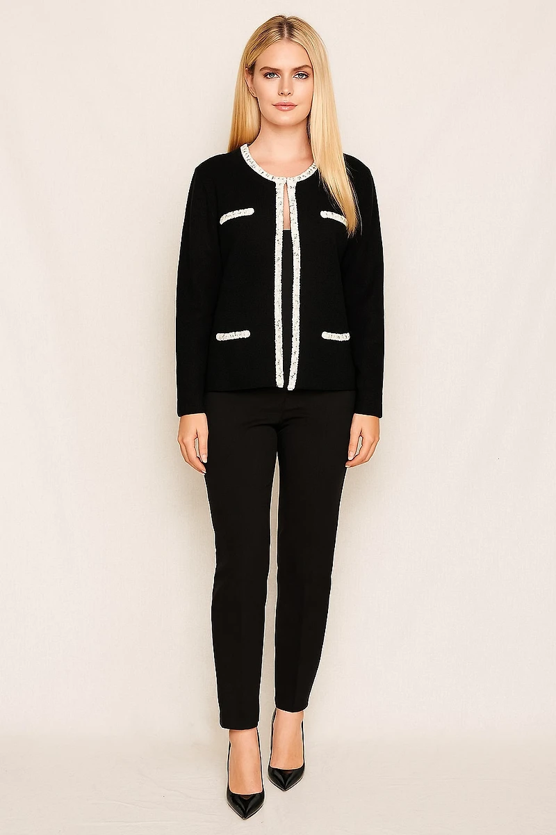 Cardigan en tricot avec perles/strass