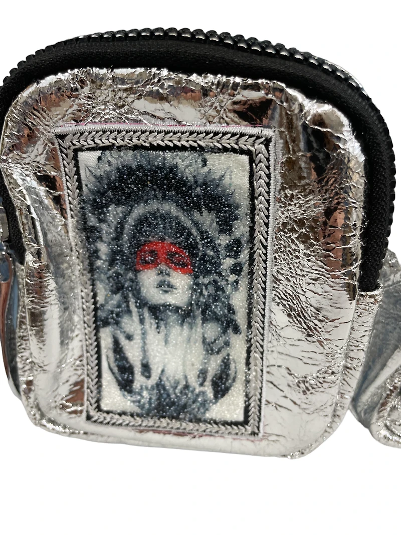 Backpack with appliqué and sequins