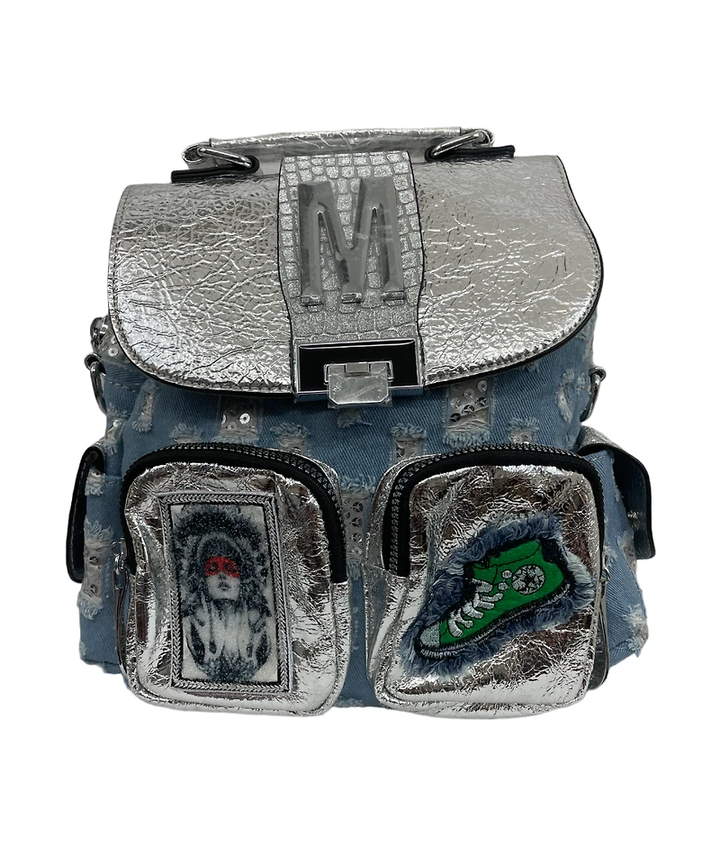 Backpack with appliqué and sequins