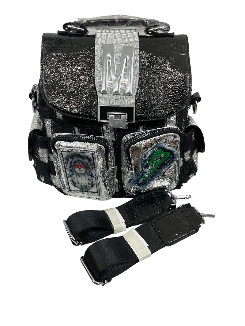 Backpack with appliqué and sequins