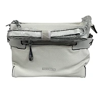 Textured handbag with front and back pockets