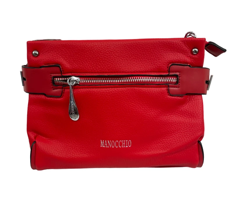 Textured handbag with front and back pockets