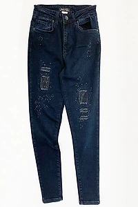 PROMO rhinestone patch denim pants - Michael Tyler