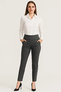 Pantalon slim à enfiler en tricot deux tons - Michael Tyler