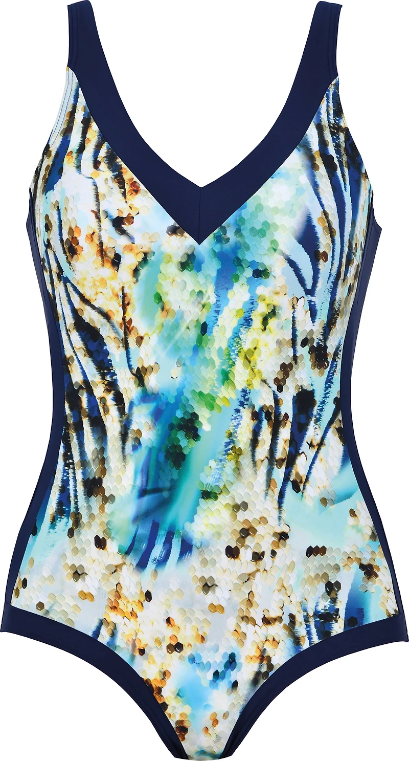 Maillot 1pc V imp. à l'avant Oasis de l'océan