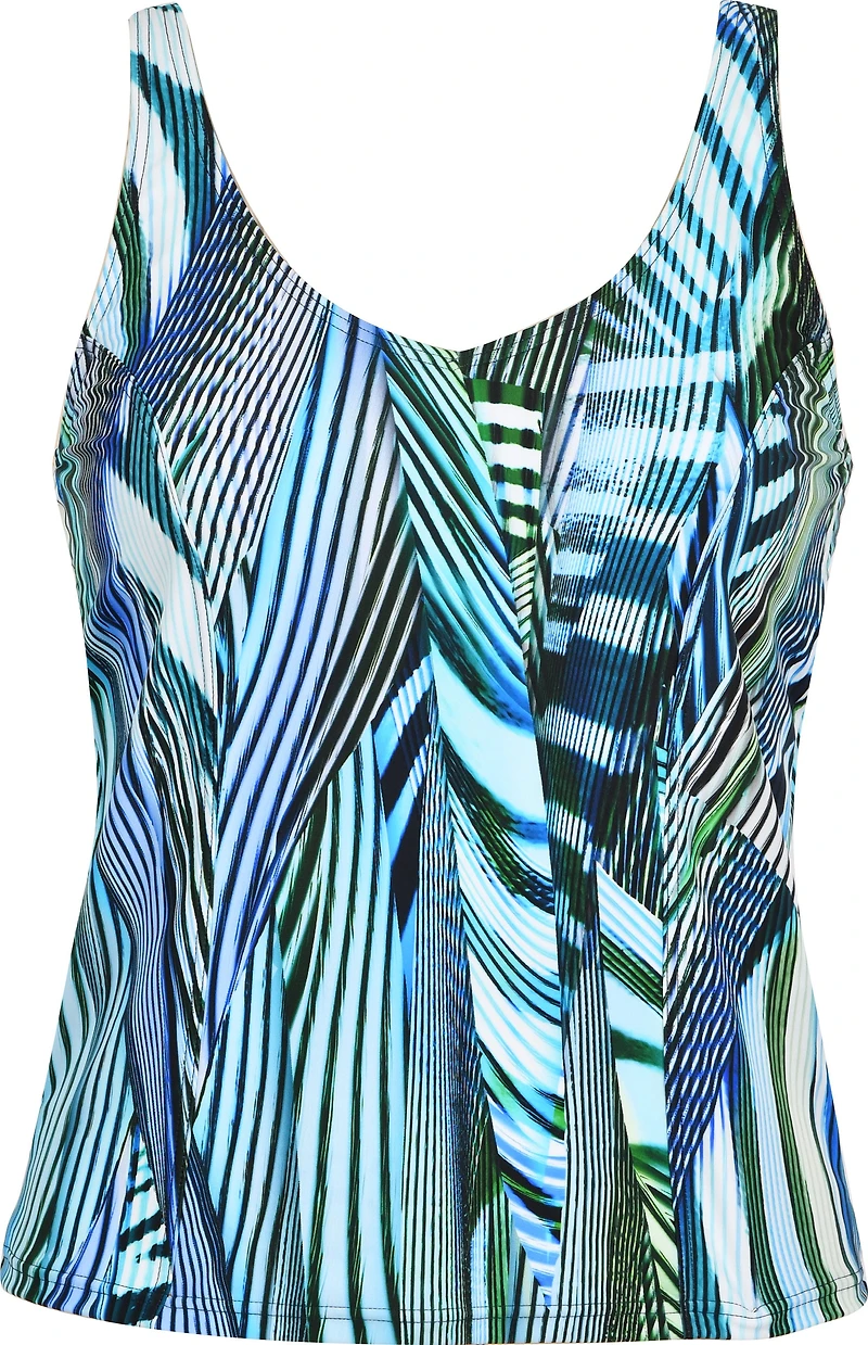 Pacific Princess aqua stripe tankini swimsuit Top