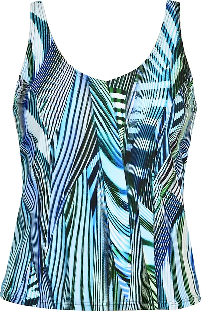 Haut de maillot tankini à rayures aqua Pacific Princess