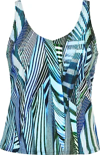 Pacific Princess aqua stripe tankini swimsuit Top