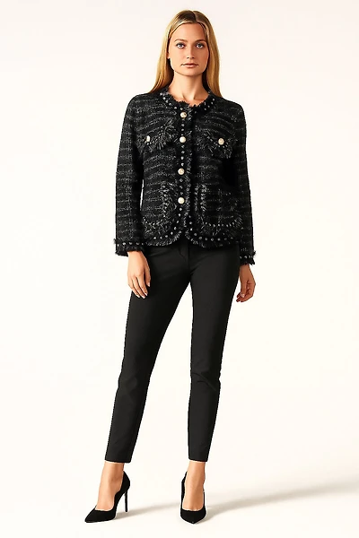 Veste classique en tricot 2 tons