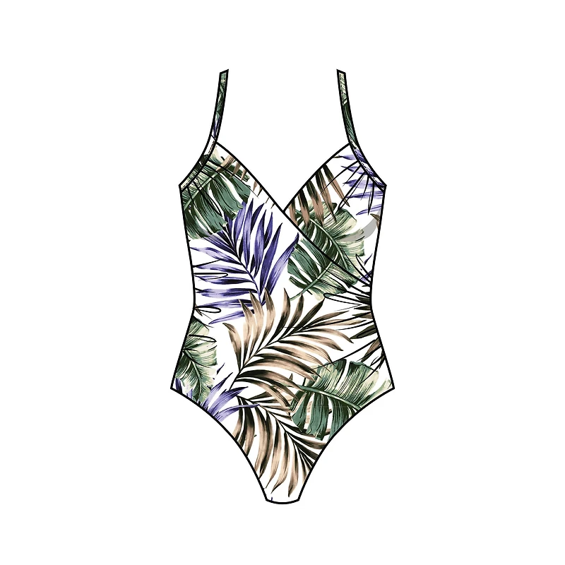 Maillot 1pc imp. Tropicaly exotic flowers