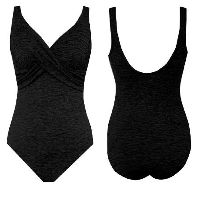 Maillot nageur 1pc croisé drapé Krinkle - Meilleure résistance au chlore