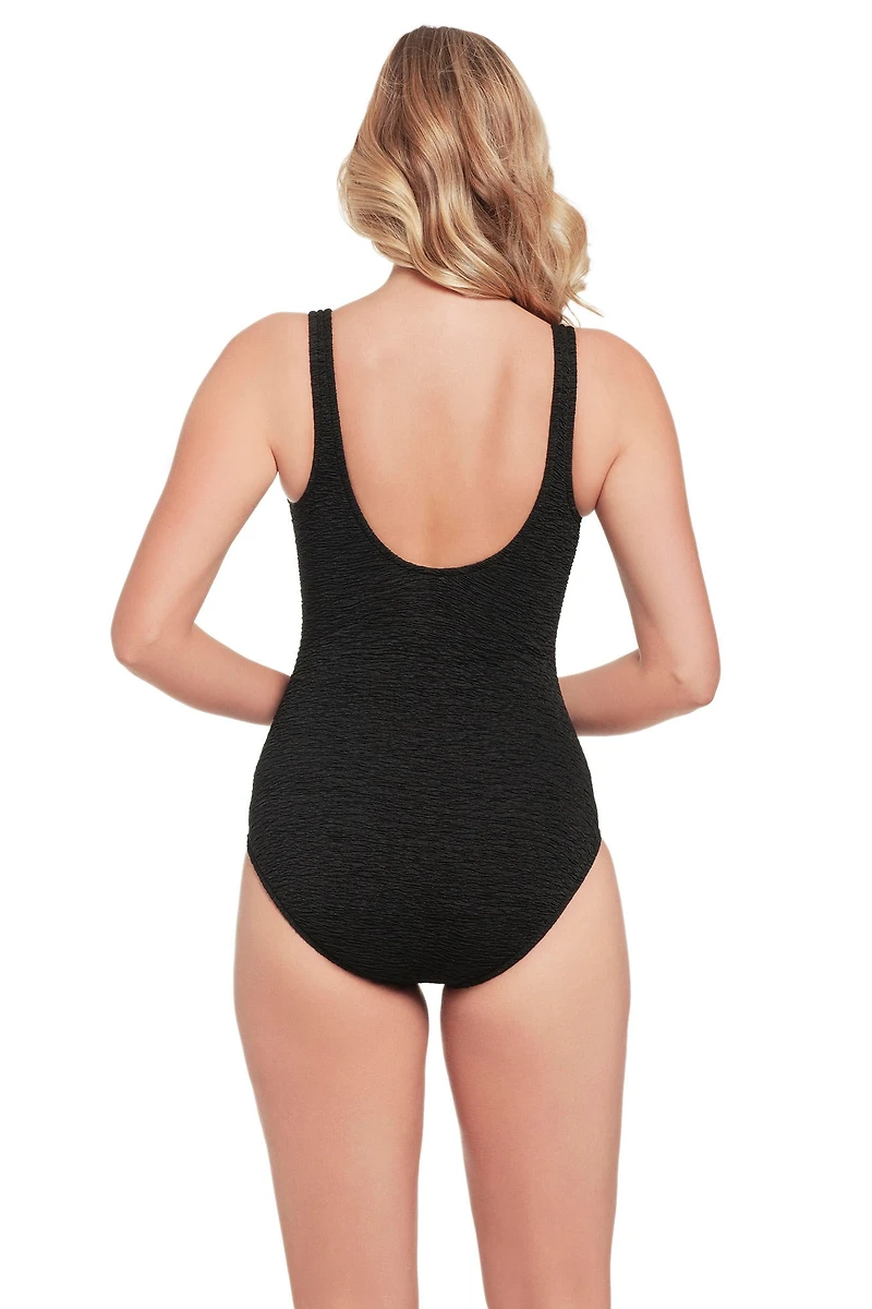 Maillot nageur 1pc croisé drapé Krinkle - Meilleure résistance au chlore
