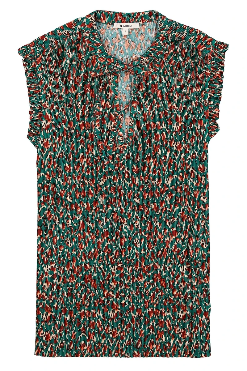 Sleeveless Top with frills