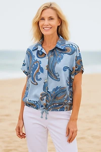Chemisier boutonné imprimé paisley