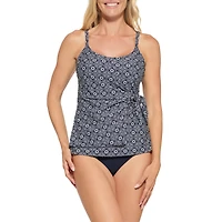 Haut de maillot tankini mosaïque avec nœud