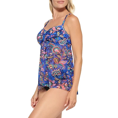 Haut de maillot tankini floral/paisley