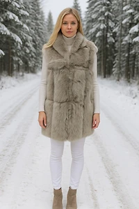 Gilet sans manches en simili-fourrure