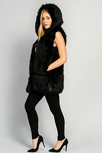 Gilet sans manches en simili-fourrure