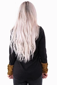 Top with contrasting bouclé fabric inserts - Michael Tyler