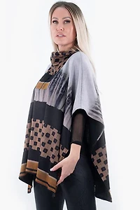 Poncho imprimé à effet de bordures - Michael Tyler