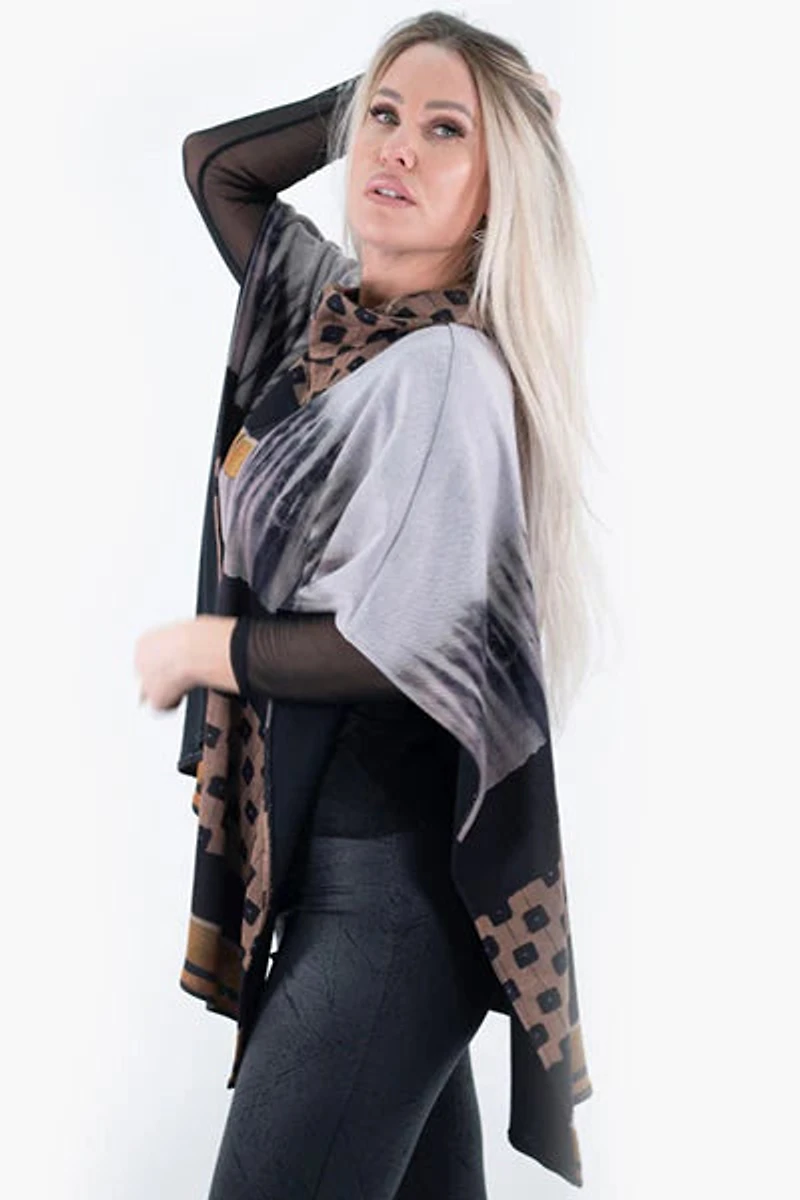 Poncho imprimé à effet de bordures - Michael Tyler