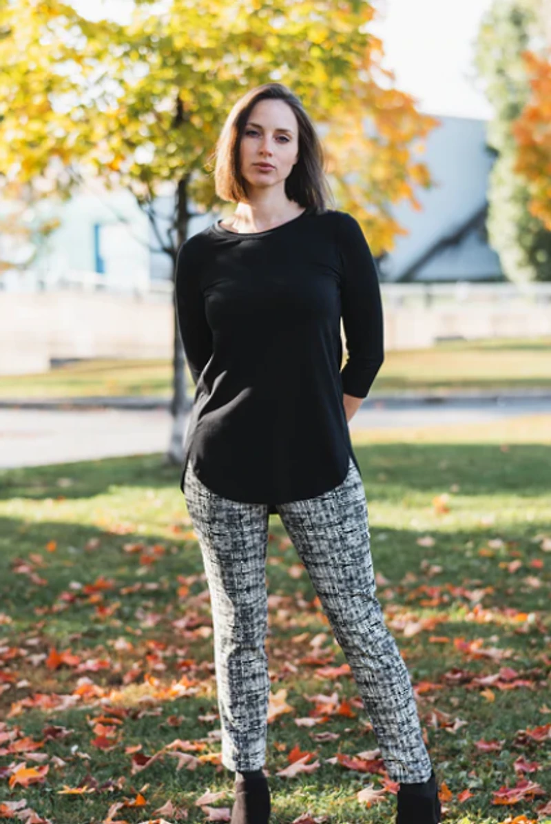Graphic print pull-on pants