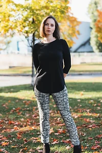 Graphic print pull-on pants