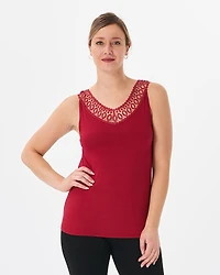 Camisole with geometric appliqué