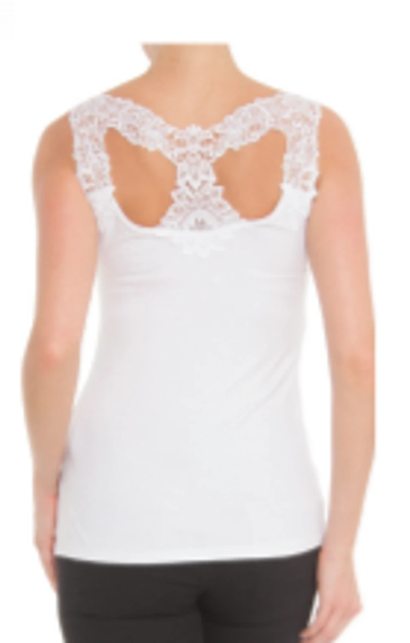 Camisole with guipure collar and back