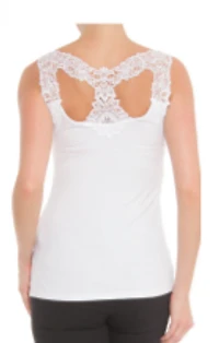 Camisole with guipure collar and back